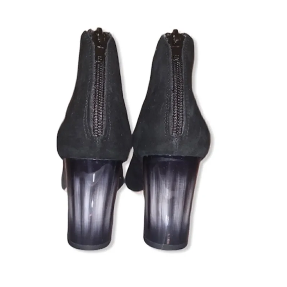 Vaneli Betsy Open Toe Suede Booties Made in Italy BNWT
